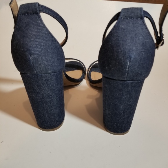 NWOT! Trash Blue Jeans Ankle Straps High Heel 9 - Picture 5 of 6